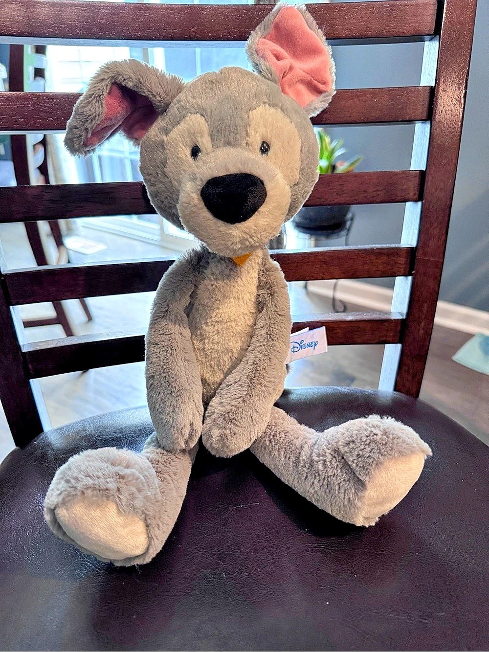 Disney Tramp Plush Dog Stuffed Animal Gray & Pink